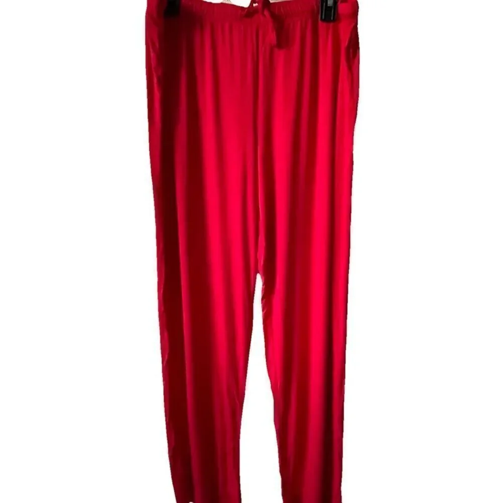 New Nordstrom Moonlight Eco Knit Pajamas in Red Barbados Cherry Size Large
